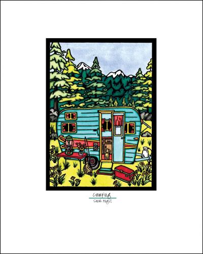 Camping - Simple Giclee Print - Sarah Angst Art Greeting Cards, Giclee Prints, Jewelry, More