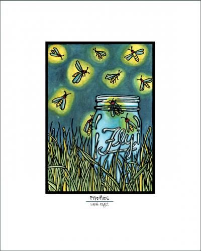 Fireflies - Simple Giclee Print - Sarah Angst Art Greeting Cards, Giclee Prints, Jewelry, More