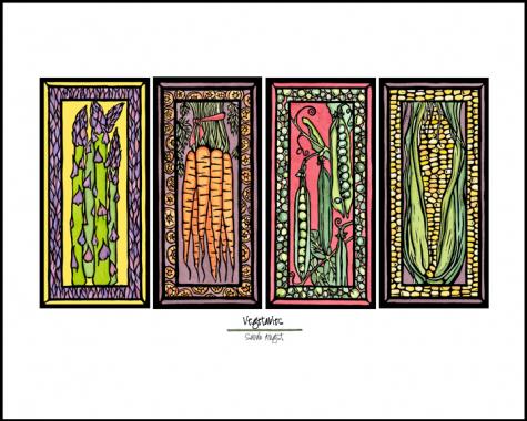 Veggies - Simple Giclee Print - Sarah Angst Art Greeting Cards, Giclee Prints, Jewelry, More